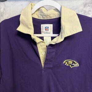 Baltimore Ravens Polo Shirt Mens Large Purple Short Sleeve NFL
